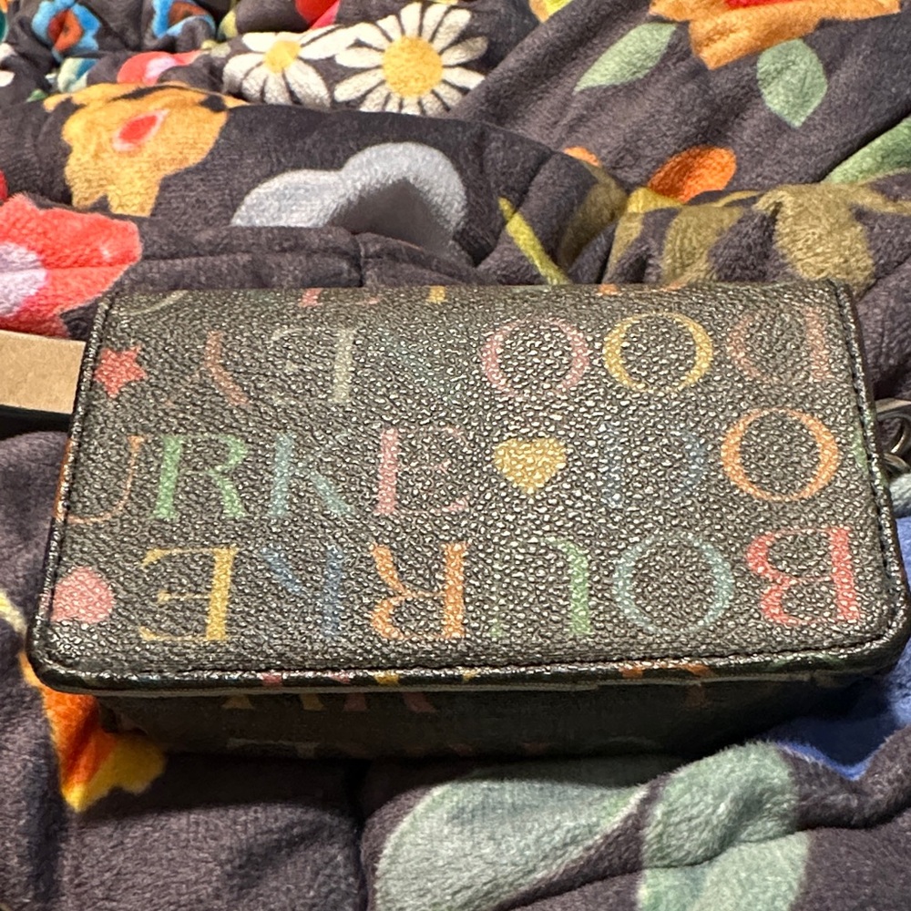 Dooney & Bourke Black Multicolor Logo Wristlet